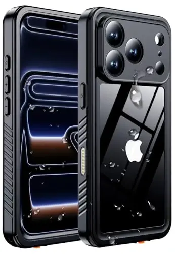 MOZOTER for iPhone 17 Pro Case Waterproof,[IPX8 Underwater Case][Full Body Shockproof & Military Dropproof] Clear Sound Quality Built-in Screen Protector for iPhone 17 Pro 6.3 inch-Black - 1