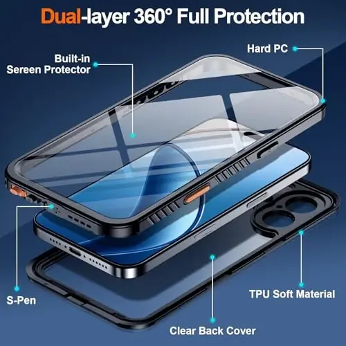 MOZOTER for iPhone 16 Plus Case Waterproof,[IPX8 Underwater Case][Full Body Shockproof & Military Dropproof] Clear Sound Quality Built-in Screen Protector for iPhone 16 Plus 6.7 inch-Black - 4