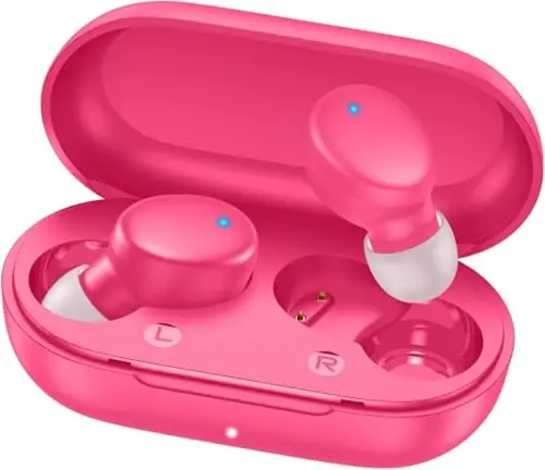 MOZOTER S8 Mini Wireless Earbuds Bluetooth 5.3 in Ear Light-Weight Headphones,60Hrs Playtime Ear Buds with Charging Case,Bluetooth Headsets,Premium Sound with Deep Bass for Sport-Barbiee Pink - 7