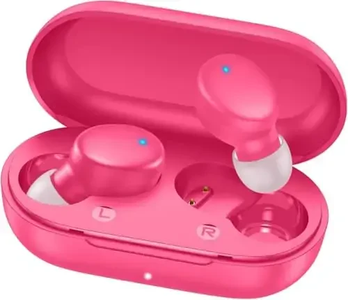 MOZOTER S8 Mini Wireless Earbuds Bluetooth 5.3 in Ear Light-Weight Headphones,60Hrs Playtime Ear Buds with Charging Case,Bluetooth Headsets,Premium Sound with Deep Bass for Sport-Barbiee Pink - MODAZONE