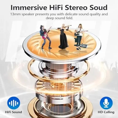 MOZOTER S8 Mini simsiz quloqchinlar Bluetooth 5.3 In Ear Light-Weight Headphones,60 soatlik o'yin vaqti zaryadlash qutisi bilan,Bluetooth гарнитура,Sport uchun chuqur bass bilan premium ovoz-Orange - 9