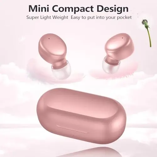 MOZOTER S8 Mini Simsiz Quloqchinlar Bluetooth 5.3 Quloq ichiga Yengil Quloqchinlar, 60 soatlik Oʻyin Quloqlari Zaryadlash Qutisi bilan, Bluetooth Garnituralari, Sport uchun Chuqur Bass bilan Premium Sound-Pushti - 12