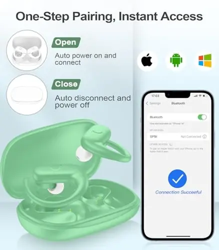 MOZOTER simsiz quloqchinlar Bluetooth naushniklari Sport, chuqur bass ovozi bilan quloq ustidagi kurtaklari, 60 soatlik oʻyin vaqti Eshitish vositalari Qayta ishlangan qulay moslashuv, yugurish, uchrashuv, mashq qilish uchun quloqchinlar bilan - Yashil - 6