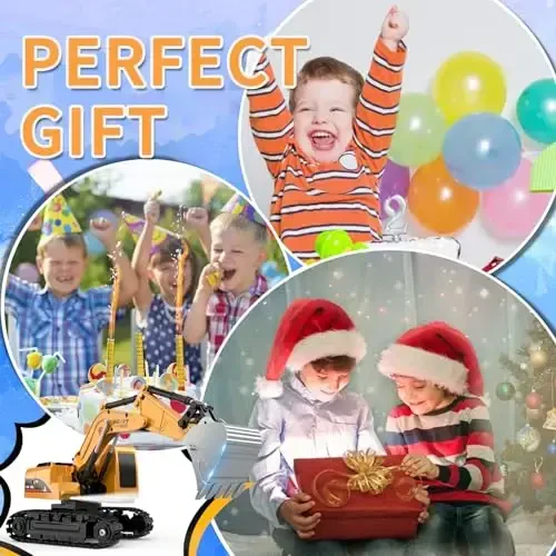 MQDMINI Remote Control Excavator Toys - Excavator Construction Toys for 6 7 8 Years Old Boys, Simulation Mini Excavator, Children's Educational Toys, Christmas and Birthday Gifts for Boys and Girls - 7