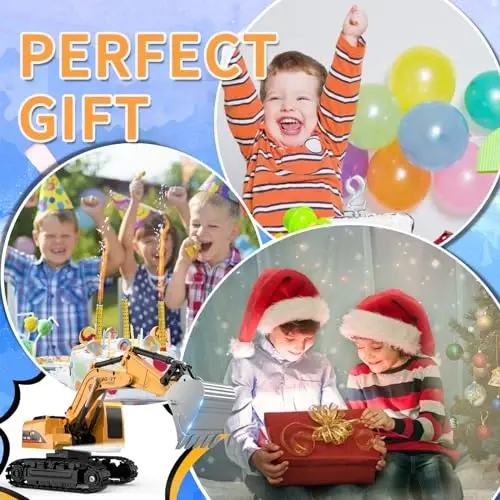 MQDMINI Remote Control Excavator Toys - Excavator Construction Toys for 6 7 8 Years Old Boys, Simulation Mini Excavator, Children's Educational Toys, Christmas and Birthday Gifts for Boys and Girls - 7