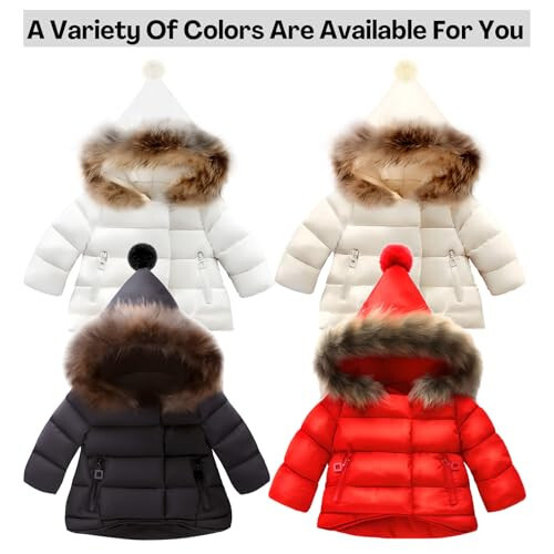 MQQUFF Baby Girls Hooded Snowsuit Winter Warm Fur Collar Hooded Coat Down Windproof Jacket Outerwear - 6