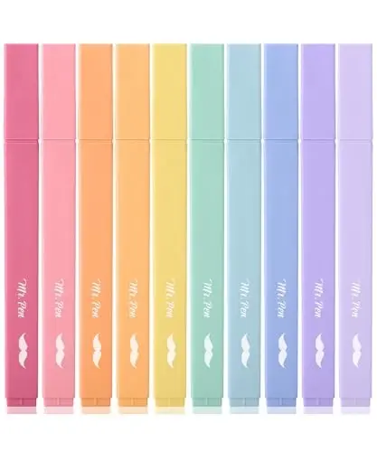 Mr. Pen- Aesthetic Bible Highlighters No Bleed Through, 10 Pack, Assorted Colors, Cute Highlighter for Journaling Supplies and School Accessories, Bible Highlighters and Pens No Bleed 