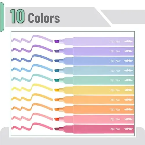 Mr. Pen- Aesthetic Bible Highlighters No Bleed Through, 10 Pack, Assorted Colors, Cute Highlighter for Journaling Supplies and School Accessories, Bible Highlighters and Pens No Bleed - 2
