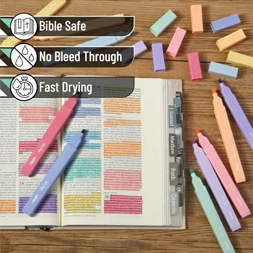 Mr. Pen- Aesthetic Bible Highlighters No Bleed Through, 10 Pack, Assorted Colors, Cute Highlighter for Journaling Supplies and School Accessories, Bible Highlighters and Pens No Bleed - 3