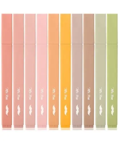 Mr. Pen- Aesthetic Bible Highlighters No Bleed Through, 10 Pack, Boho Colors, Cute Highlighter for Journaling Supplies and School Accessories, Bible Highlighters and Pens No Bleed - 1