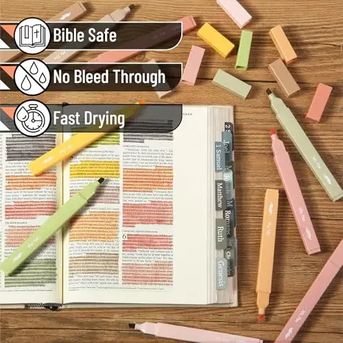 Mr. Pen- Aesthetic Bible Highlighters No Bleed Through, 10 Pack, Boho Colors, Cute Highlighter for Journaling Supplies and School Accessories, Bible Highlighters and Pens No Bleed - 3