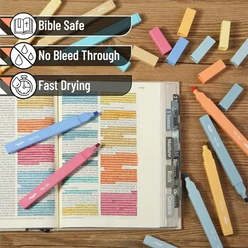 Mr. Pen- Aesthetic Bible Highlighters No Bleed Through, 10 Pack, Pastel Colors, Cute Highlighter for Journaling Supplies and School Accessories, Bible Highlighters and Pens No Bleed - 3