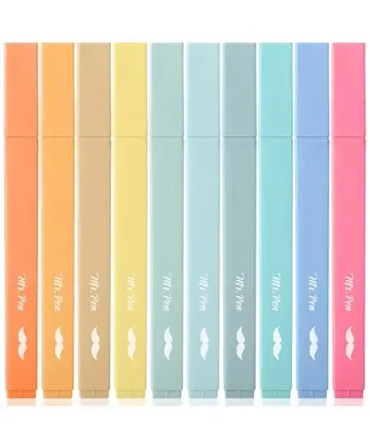 Mr. Pen- Aesthetic Bible Highlighters No Bleed Through, 10 Pack, Pastel Colors, Cute Highlighter for Journaling Supplies and School Accessories, Bible Highlighters and Pens No Bleed 