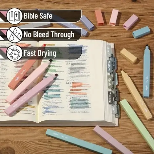 Mr. Pen- Aesthetic Bible Highlighters No Bleed Through, 10 Pack, Retro Colors, Cute Highlighter for Journaling Supplies and School Accessories, Bible Highlighters and Pens No Bleed - 3