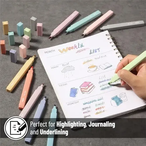 Mr. Pen- Aesthetic Bible Highlighters No Bleed Through, 10 Pack, Retro Colors, Cute Highlighter for Journaling Supplies and School Accessories, Bible Highlighters and Pens No Bleed - 5