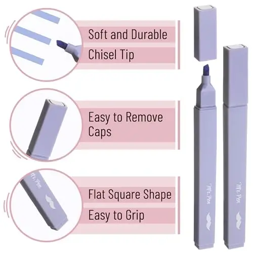 Mr. Pen- Aesthetic Bible Highlighters No Bleed Through, 10 Pack, Retro Colors, Cute Highlighter for Journaling Supplies and School Accessories, Bible Highlighters and Pens No Bleed - 4