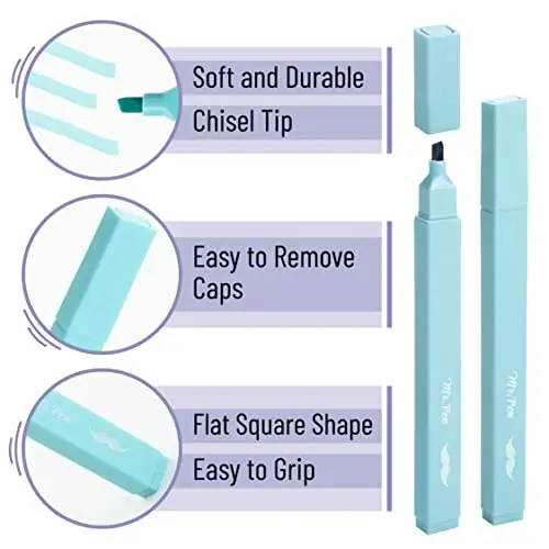 Mr. Pen- Aesthetic Cute Pastel Highlighters Set, 8 pcs, Chisel Tip, Candy Colors, No Bleed Bible Assorted Colors - 3