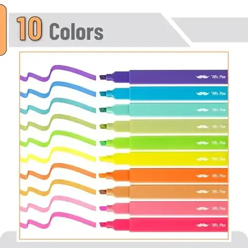Mr. Pen- Aesthetic Highlighters, 10 Pack, Chisel Tip, Vibrant Colors, Cute Highlighters Assorted Colors - 2