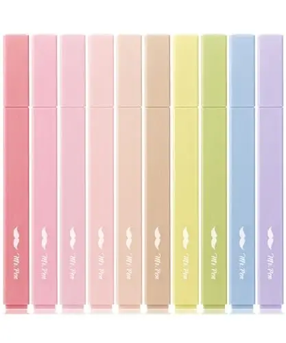 Mr. Pen- Aesthetic Highlighters, 10 pcs, Colorful, Chisel Tip, Cute Highlighters Assorted Colors, Bible Highlighters and Pens No Bleed, No Bleed Highlighters for Bible Pages No Bleed - MR. PEN