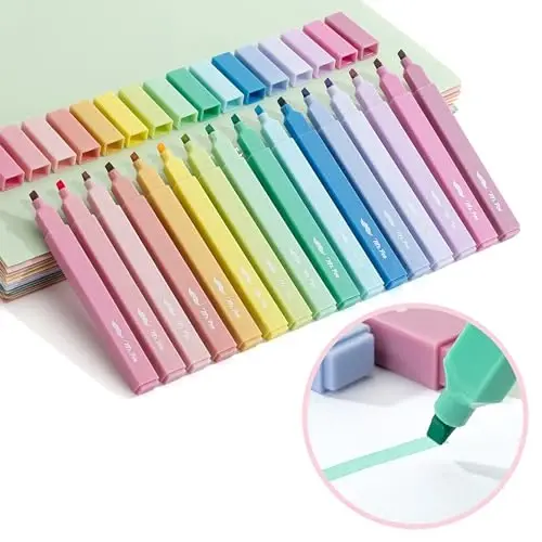 Mr. Pen- Aesthetic Highlighters, 16 pcs, Chisel Tip, Assorted Colors, No Bleed Bible Highlighter Pastel (Pack of 2) - 6