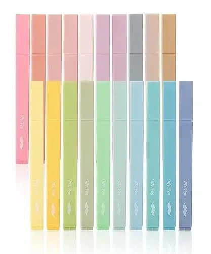 Mr. Pen- Aesthetic Highlighters, 20 pcs, Chisel Tip, Pastel Colors, No Bleed Bible Highlighter Pastel, Assorted Colors - MR. PEN