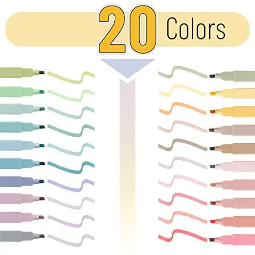 Mr. Pen- Aesthetic Highlighters, 20 pcs, Chisel Tip, Pastel Colors, No Bleed Bible Highlighter Pastel, Assorted Colors - 2