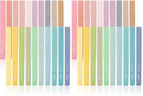 Mr. Pen- Aesthetic Highlighters, 20 pcs, Chisel Tip, Pastel Colors, No Bleed Bible Highlighter Pastel, Assorted Colors (Pack of 2) 