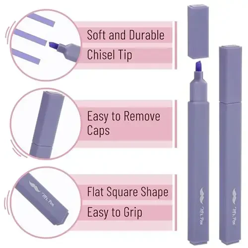 Mr. Pen Aesthetic Highlighters, 8 dona, kesilgan uchli, turli ranglar, qonamaydigan Injil markerlari - 3