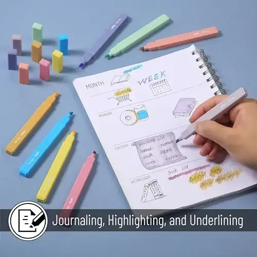 Mr. Pen Aesthetic Highlighters, 8 dona, kesilgan uchli, turli ranglar, qonamaydigan Injil markerlari - 5