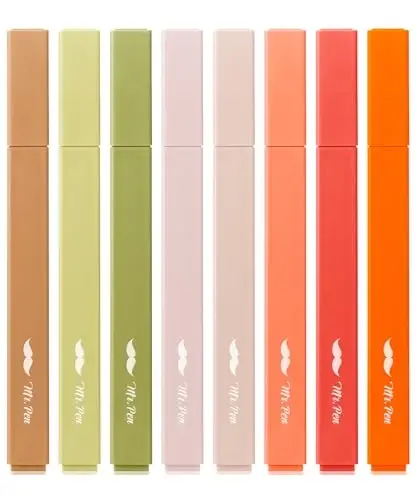 Mr. Pen- Aesthetic Highlighters, 8 Pack, Chisel Tip, Autumn Earth, Cute Highlighters Assorted Colors, Back to School Supplies - MR. PEN