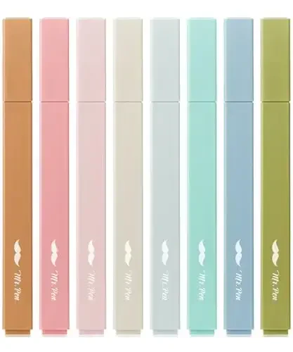 Mr. Pen- Aesthetic Highlighters, 8 Pack, Chisel Tip, Natural Earth, Cute Highlighters Assorted Colors - MR. PEN