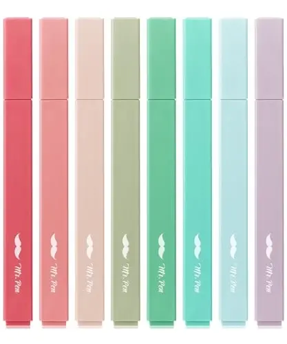 Mr. Pen- Aesthetic Highlighters, 8 Pack, Chisel Tip, New Vintage, Cute Highlighters Assorted Colors, Back to School Supplies - MR. PEN