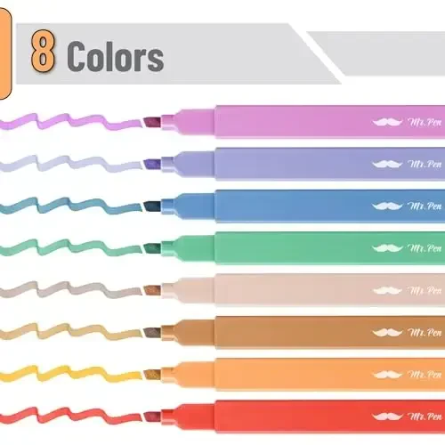 Mr. Pen- Aesthetic Highlighters, 8 Pack, Chisel Tip, Rainbow Rangers, Cute Highlighters Assorted Colors - MR. PEN (1)