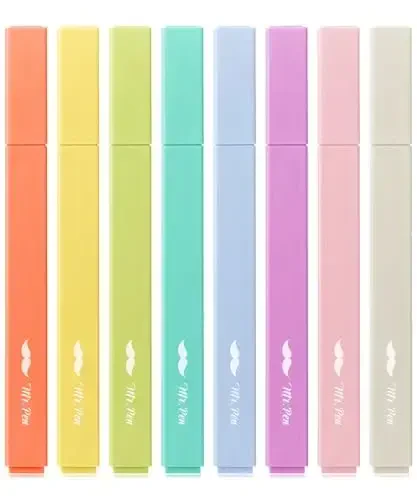 Mr. Pen- Aesthetic Highlighters, 8 Pack, Chisel Tip, Retro Colors, Cute Highlighters Assorted Colors, Cute Markers - MR. PEN