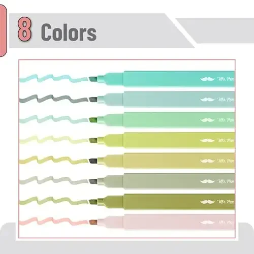 Mr. Pen- Aesthetic Highlighters, 8 Pack, Chisel Tip, Shades of Green, Cute Highlighters Assorted Colors, Back to School Supplies - MR. PEN (1)