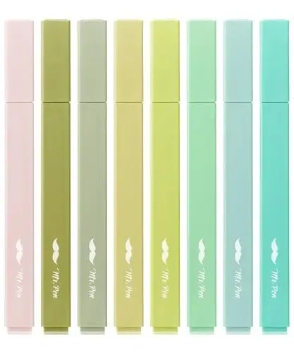 Mr. Pen- Aesthetic Highlighters, 8 Pack, Chisel Tip, Shades of Green, Cute Highlighters Assorted Colors, Back to School Supplies - MR. PEN
