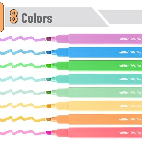 Mr. Pen- Aesthetic Highlighters, 8 Pack, Chisel Tip, Summer Colors, Cute Highlighters Assorted Colors - 2