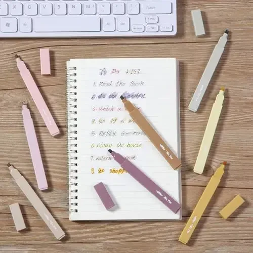 Mr. Pen- Aesthetic Highlighters, 8 Pack, Chisel Tip, Vintage Brown, Cute Highlighters Assorted Colors - 6