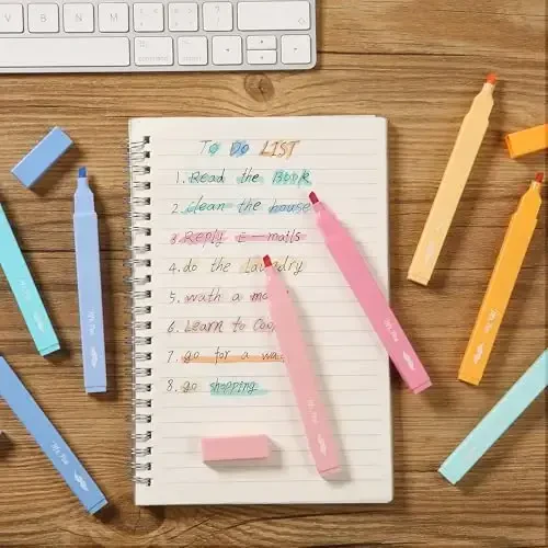 Mr. Pen- Aesthetic Highlighters, 8 pcs, Chisel Tip, Assorted Colors, Cute Highlighters Assorted Colors - 7