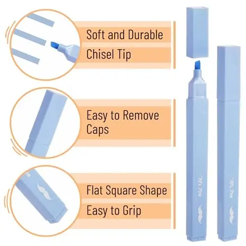 Mr. Pen- Aesthetic Highlighters, 8 pcs, Chisel Tip, Assorted Colors, Cute Highlighters Assorted Colors - 3