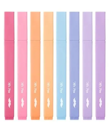 Mr. Pen- Aesthetic Highlighters, 8 pcs, Chisel Tip, Assorted Colors, No Bleed Bible Highlighter Pastel - 1