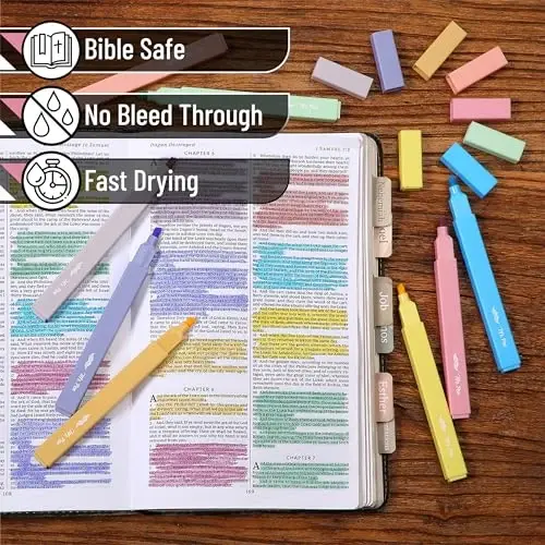 Mr. Pen Aesthetic Highlighters, 8 pcs, Chisel Tip, Assorted Colors, No Bleed Bible Highlighters (Pack of 2) - 4