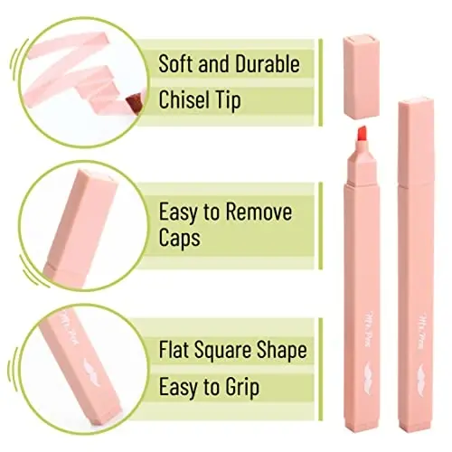 Mr. Pen- Aesthetic Highlighters, 8 pcs, Chisel Tip, Boho Colors, No Bleed Bible Highlighter Pastel, Assorted Colors, Cute (Pack of 2) - 3