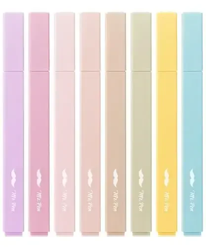 Mr. Pen- Aesthetic Highlighters, 8 pcs, Chisel Tip, Neutral Colors, Cute Highlighters Assorted Colors - MR. PEN
