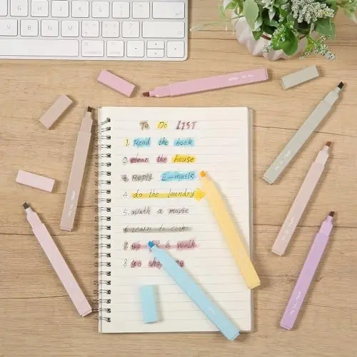 Mr. Pen- Aesthetic Highlighters, 8 pcs, Chisel Tip, Neutral Colors, Cute Highlighters Assorted Colors - 6