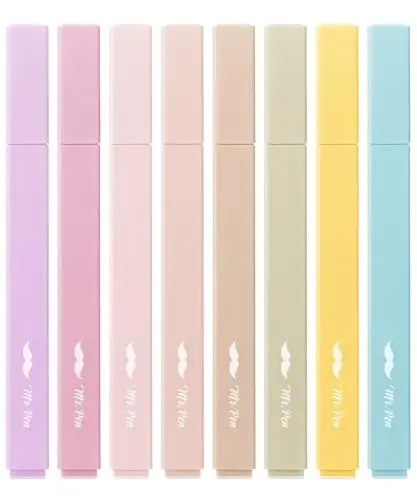 Mr. Pen- Aesthetic Highlighters, 8 pcs, Chisel Tip, Neutral Colors, Cute Highlighters Assorted Colors - 1