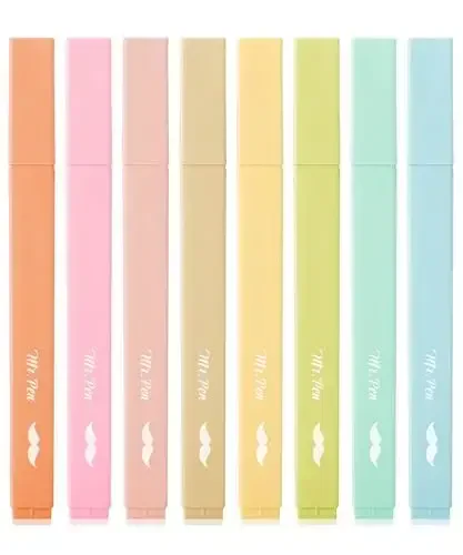 Mr. Pen- Aesthetic Highlighters, 8 Pcs, Chisel Tip, Pastel Colors, Cute Assorted Colors, Bible Highlighters and Pens No Bleed for Bible Pages 