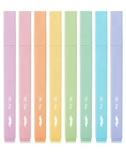 Mr. Pen- Aesthetic Highlighters, 8 pcs, Chisel Tip, Pastel Colors, Cute Highlighters Assorted Colors - MR. PEN