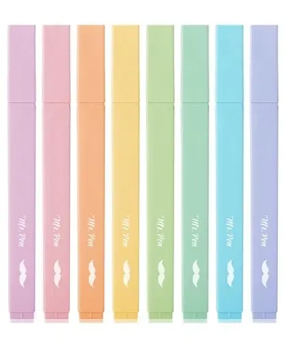 Mr. Pen- Aesthetic Highlighters, 8 pcs, Chisel Tip, Pastel Colors, Cute Highlighters Assorted Colors - MR. PEN