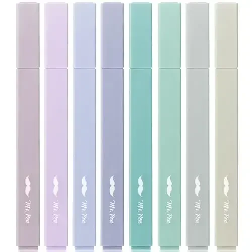 Mr. Pen- Aesthetic Highlighters, 8 pcs, Chisel Tip, Pastel Colors, Cute Highlighters Assorted Colors, Back to School Supplies 